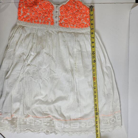 Free People India Gauze Cloud Watching Dress Pockets Embroidered Flowers - Picture 9 of 11